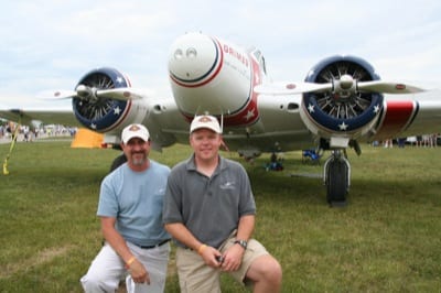 Chris McConnell and Chris Palmer brought the Grimes Flying Lab to Oshkosh for the first time this summer. 