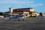The author’s 1952 C-170 parked outside the Sebring Regional Airport’s terra-cotta FBO.