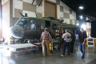 MEMORIES: The Olympic Flight Museum from Olympia, Wash., brought its Huey helicopter for display. The presence of the copter, used extensively in Vietnam, drew strong emotional responses from show attendees who flew them during the war. For more information: OlympicFlightMuseum.com.