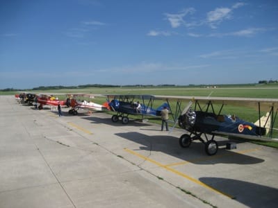 Aircraft line up for the first day