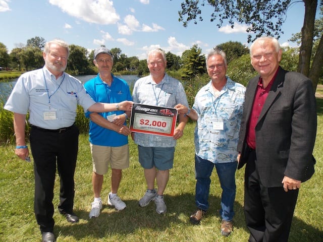 L/R: Mark Madden, Anchorage, Alaska, Federal Aviation Administration Safety Team Representative of the Year; Bruce Lundquist, Willis, Mich., Avionics Technician of the Year; Dean Eichholz, Soldotna, Alaska, Certified Flight Instructor of the Year; Bill Fifles, Honolulu, Hawaii, Aviation Maintenance Technician of the Year; Pat McDevitt, Manager Business Development, Snap-on Industrial.
