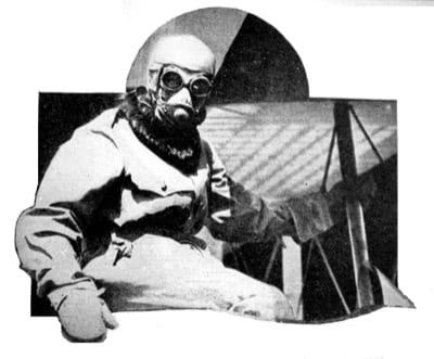 Roland Rohlfs in Flight Gear Roland Rohlfs looking like a cocoon in his specially designed suit for high altitude work. This photo was taken July 30, 1919, when he broke the U.S. record. Photo from the American Legion Weekly, Aug. 29, 1919.