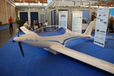 Mockup of the Elektra One from PC-Aero, a serious contender for the $1.5 million NASA/CAFE Green Flight Challenge 2011.