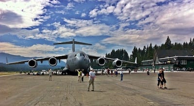 Tahoe_C17 C-17 on Lake Tahoe Airport Ramp for August 27, 2011 airshow.